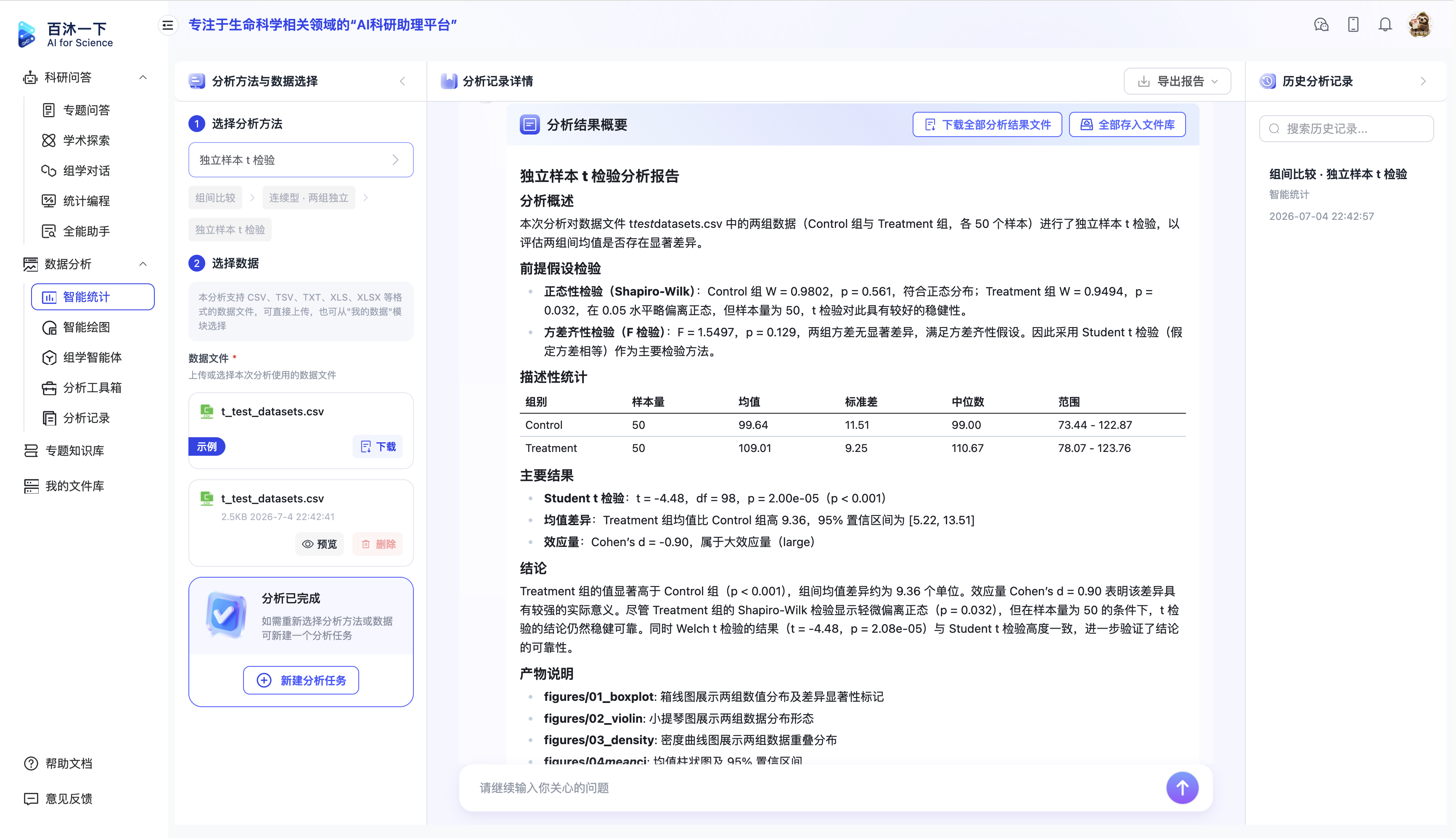 智能统计 · 分析报告